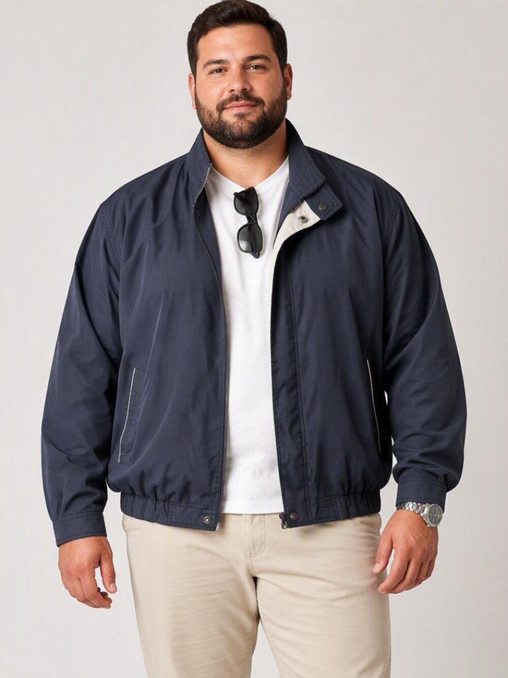 Vintage Perry Ellis Men’s Lightweight Windbreaker Navy/Gray Size Large